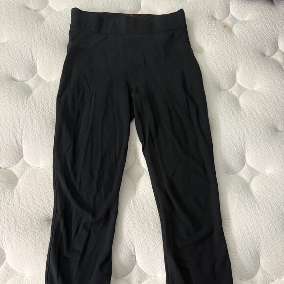 SPANX Ankle Length Ponte Black Leggings Split Hem Women's - Picture 1 of 4